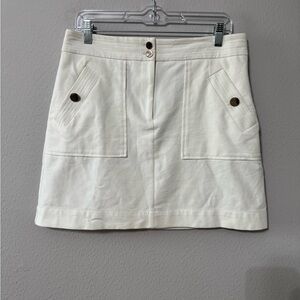 Loft Cream Colored Lined Mini Skirt